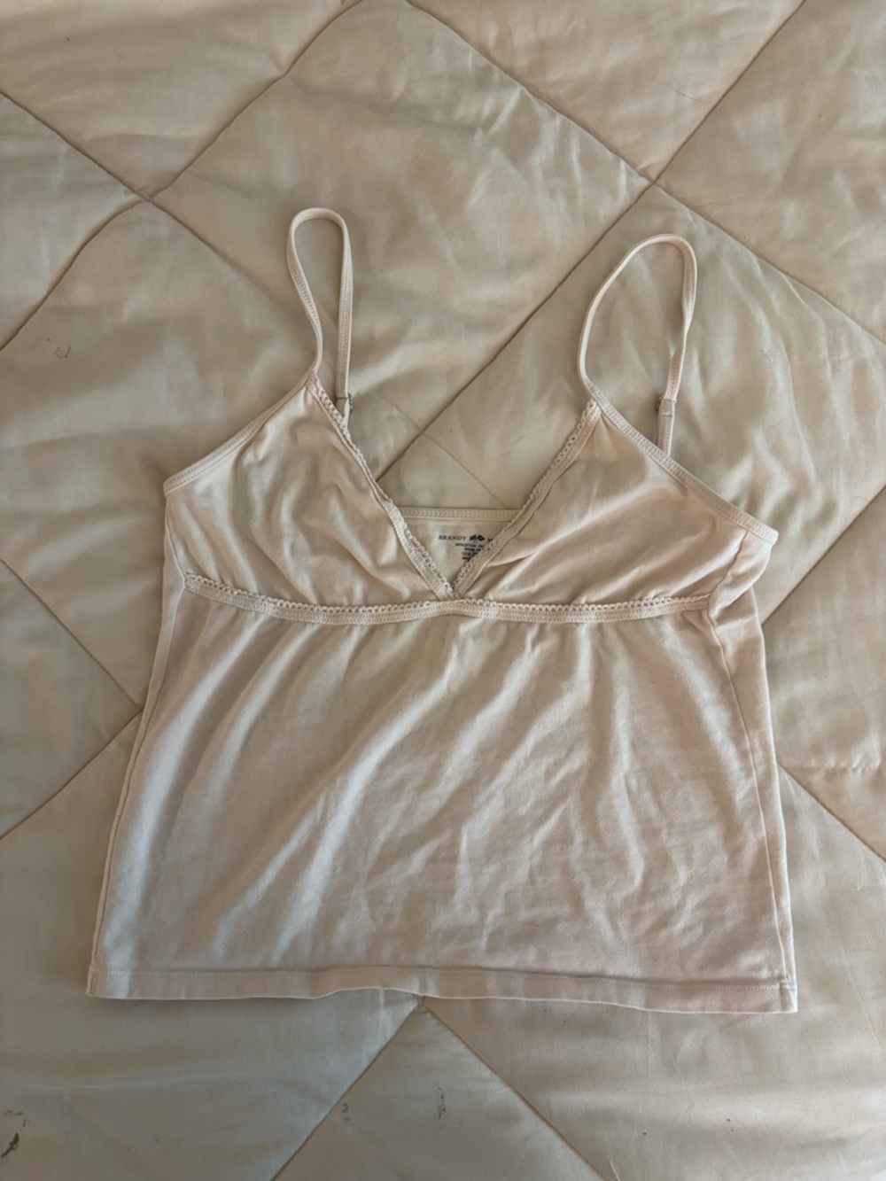 Brandy Melville Cream V-Neck Spaghetti Strap Cami